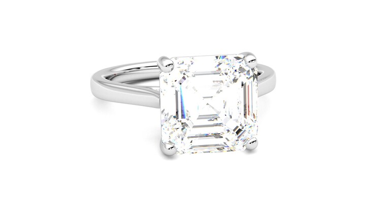 Taylor & Hart Hope Asscher Engagement Ring 360 degree image 3