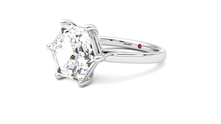 Taylor & Hart Hope Hexagonal Engagement Ring 360 degree image 24
