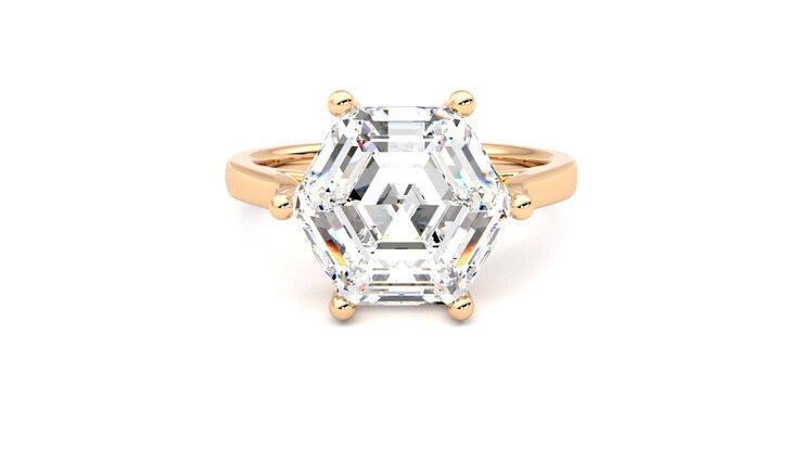 Taylor & Hart Hope Hexagonal Engagement Ring 360 degree image 0