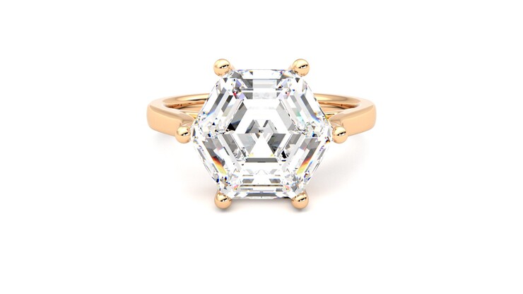 Taylor & Hart Hope Hexagonal Engagement Ring 360 degree image 0