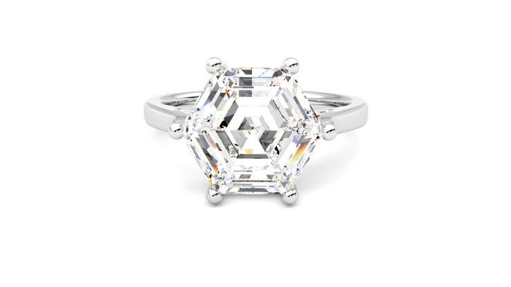Taylor & Hart Hope Hexagonal Engagement Ring 360 degree image 29