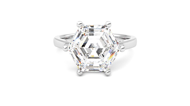 Taylor & Hart Hope Hexagonal Engagement Ring 360 degree image 29