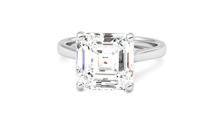 Taylor & Hart Hope Asscher Engagement Ring 360 degree image 28