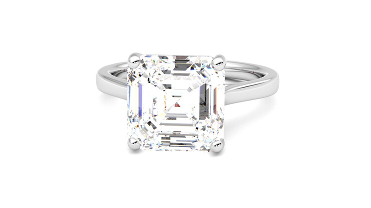 Taylor & Hart Hope Asscher Engagement Ring 360 degree image 28