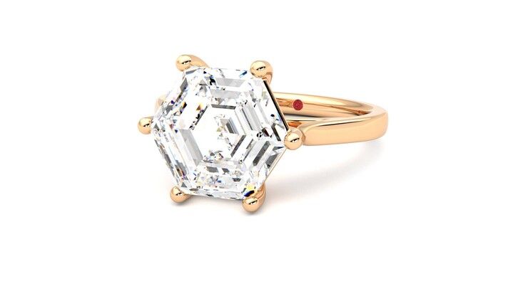 Taylor & Hart Hope Hexagonal Engagement Ring 360 degree image 26