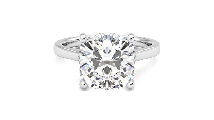 Taylor & Hart Hope Cushion Engagement Ring 360 degree image 0