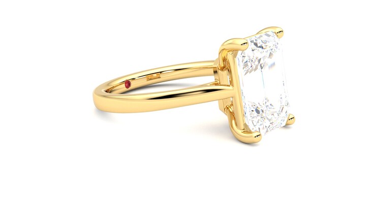Taylor & Hart Hope Emerald Engagement Ring 360 degree image 7