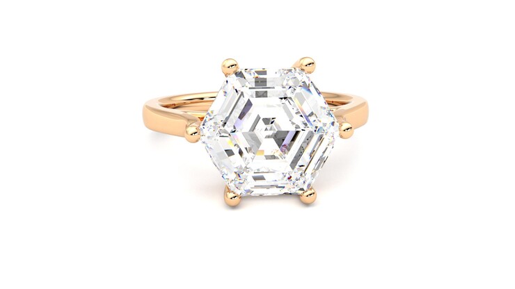 Taylor & Hart Hope Hexagonal Engagement Ring 360 degree image 2