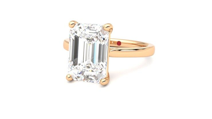 Taylor & Hart Hope Emerald Engagement Ring 360 degree image 26