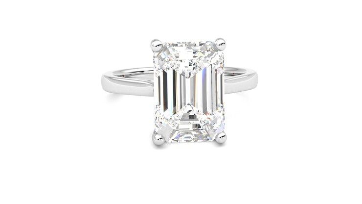 Taylor & Hart Hope Emerald Engagement Ring 360 degree image 2