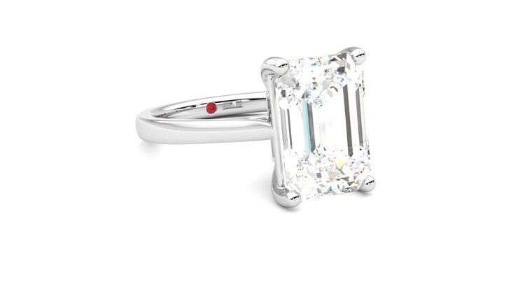 Taylor & Hart Hope Emerald Engagement Ring 360 degree image 5