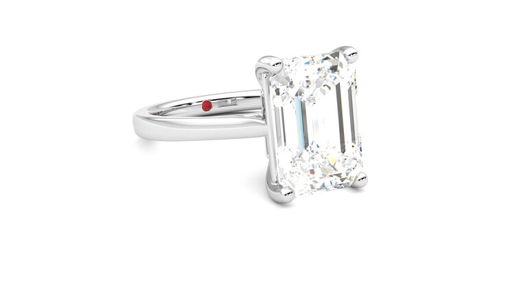 Taylor & Hart Hope Emerald Engagement Ring 360 degree image 5