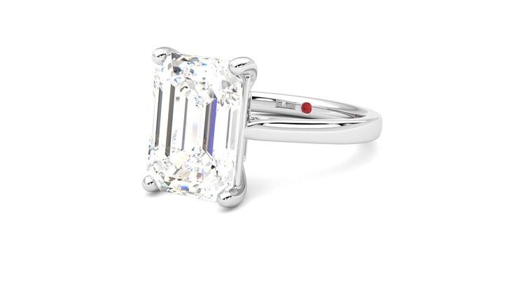 Taylor & Hart Hope Emerald Engagement Ring 360 degree image 25