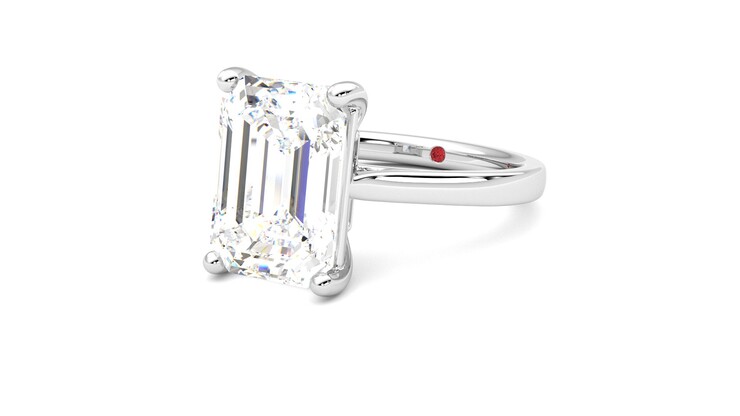 Taylor & Hart Hope Emerald Engagement Ring 360 degree image 25