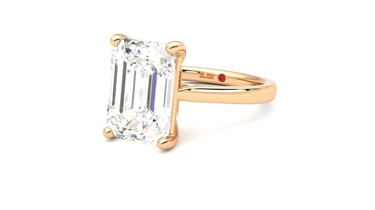 Taylor & Hart Hope Emerald Engagement Ring 360 degree image 25
