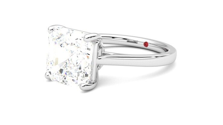 Taylor & Hart Hope Asscher Engagement Ring 360 degree image 24