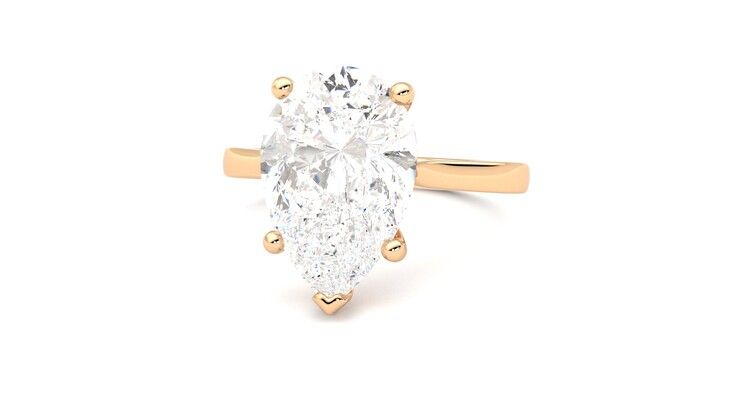 Taylor & Hart Hope Pear Engagement Ring 360 degree image 27