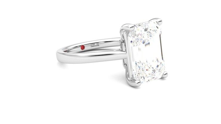 Taylor & Hart Hope Emerald Engagement Ring 360 degree image 6