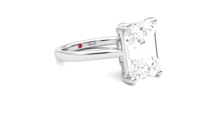 Taylor & Hart Hope Emerald Engagement Ring 360 degree image 6
