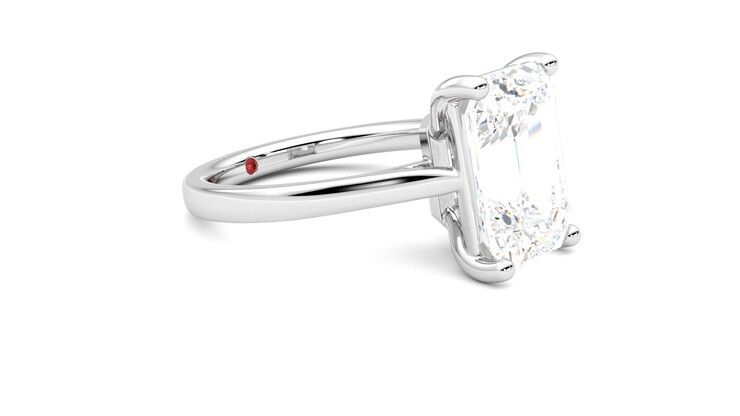 Taylor & Hart Hope Emerald Engagement Ring 360 degree image 7