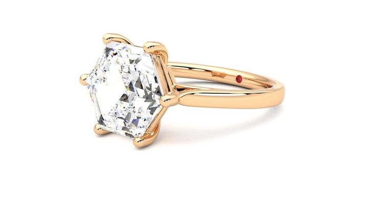 Taylor & Hart Hope Hexagonal Engagement Ring 360 degree image 24