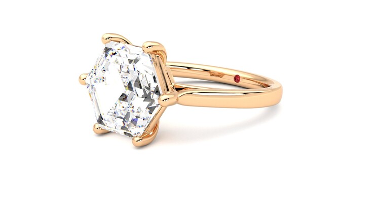 Taylor & Hart Hope Hexagonal Engagement Ring 360 degree image 24