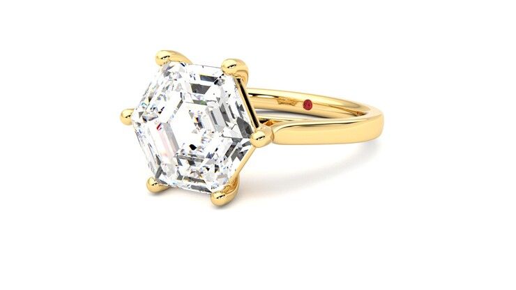 Taylor & Hart Hope Hexagonal Engagement Ring 360 degree image 25