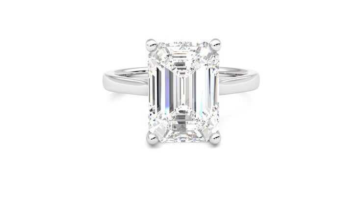 Taylor & Hart Hope Emerald Engagement Ring 360 degree image 1