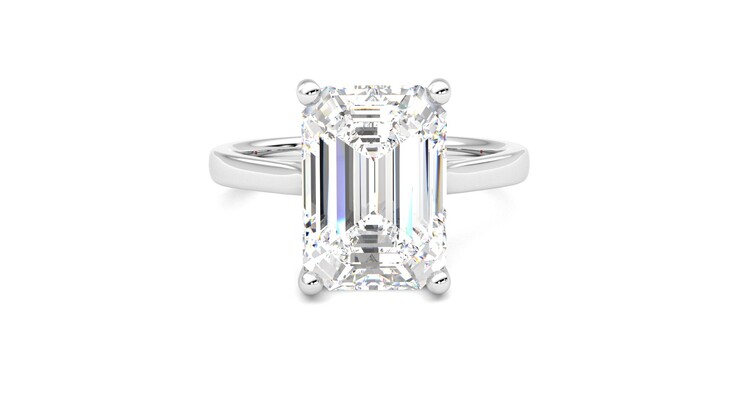 Taylor & Hart Hope Emerald Engagement Ring 360 degree image 1