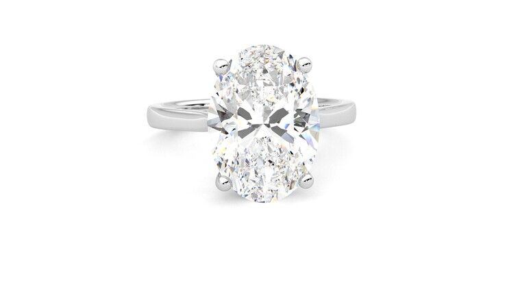 Taylor & Hart Hope Oval Engagement Ring 360 degree image 2