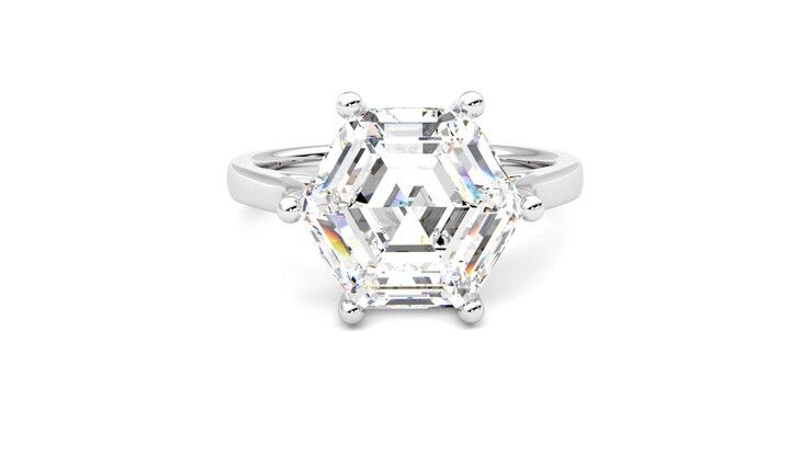 Taylor & Hart Hope Hexagonal Engagement Ring 360 degree image 1