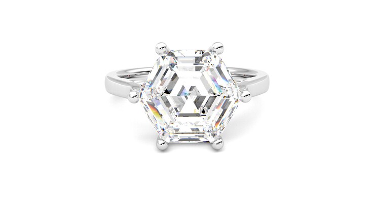 Taylor & Hart Hope Hexagonal Engagement Ring 360 degree image 1
