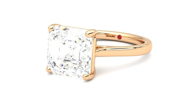 Taylor & Hart Hope Asscher Engagement Ring 360 degree image 25