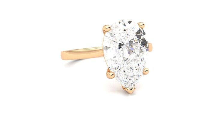Taylor & Hart Hope Pear Engagement Ring 360 degree image 4