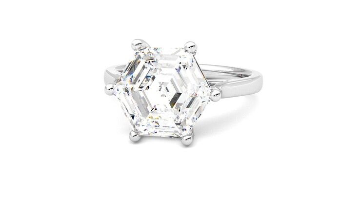 Taylor & Hart Hope Hexagonal Engagement Ring 360 degree image 27