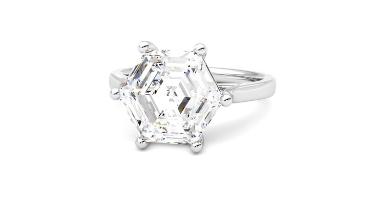 Taylor & Hart Hope Hexagonal Engagement Ring 360 degree image 27