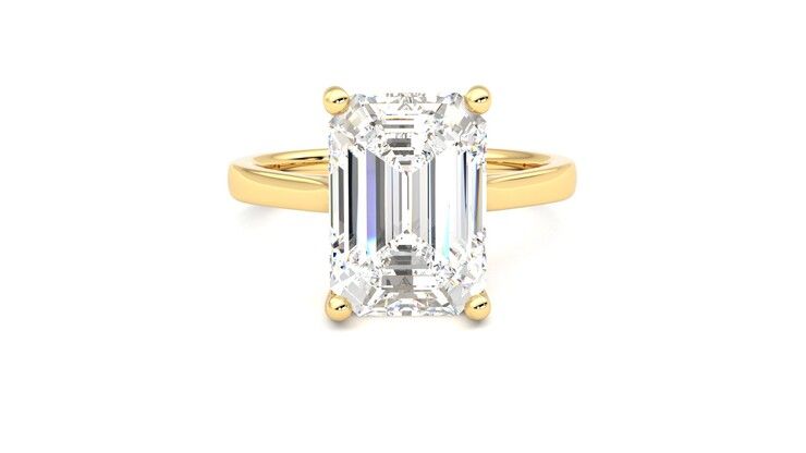 Taylor & Hart Hope Emerald Engagement Ring 360 degree image 1