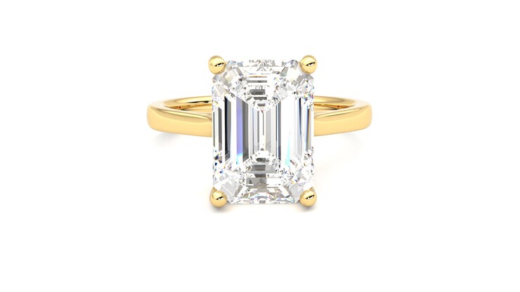 Taylor & Hart Hope Emerald Engagement Ring 360 degree image 1