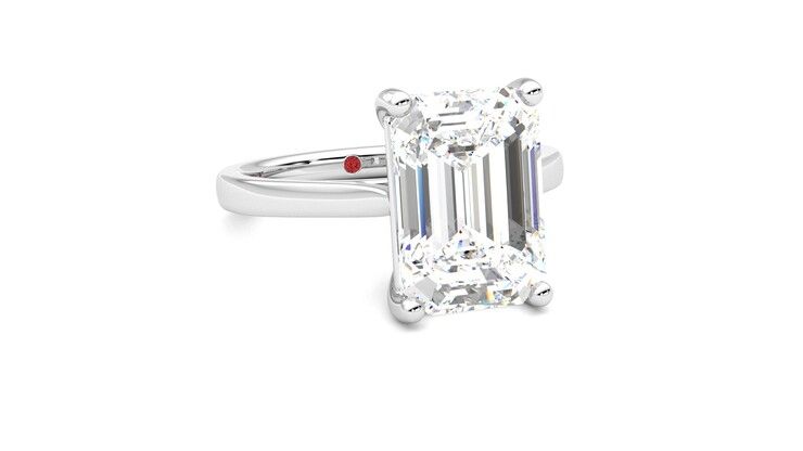 Taylor & Hart Hope Emerald Engagement Ring 360 degree image 4