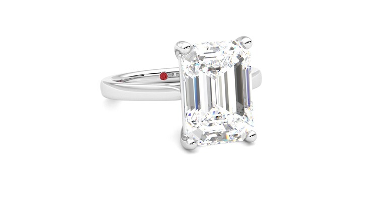 Taylor & Hart Hope Emerald Engagement Ring 360 degree image 4