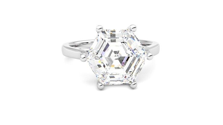 Taylor & Hart Hope Hexagonal Engagement Ring 360 degree image 2
