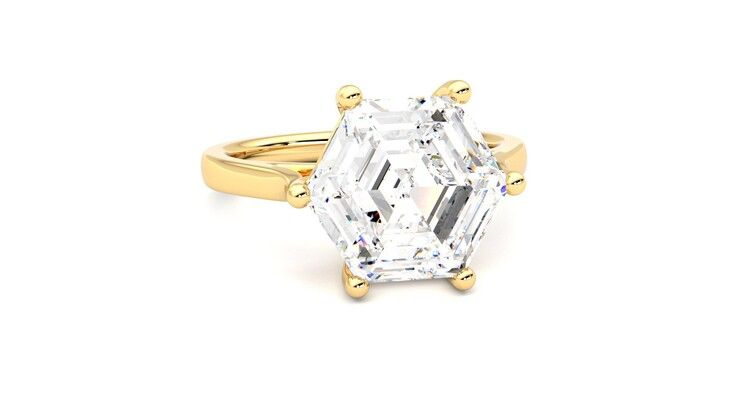 Taylor & Hart Hope Hexagonal Engagement Ring 360 degree image 3