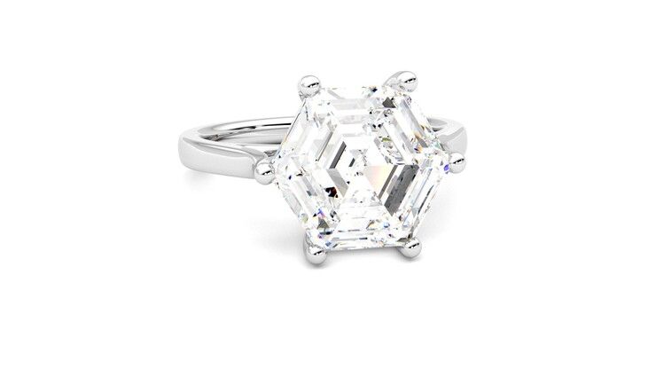 Taylor & Hart Hope Hexagonal Engagement Ring 360 degree image 3