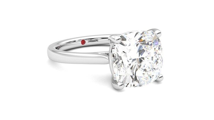 Taylor & Hart Hope Cushion Engagement Ring 360 degree image 5
