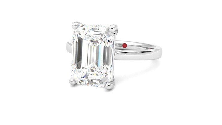 Taylor & Hart Hope Emerald Engagement Ring 360 degree image 26