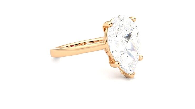 Taylor & Hart Hope Pear Engagement Ring 360 degree image 6