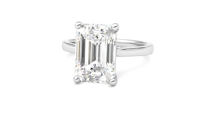 Taylor & Hart Hope Emerald Engagement Ring 360 degree image 27