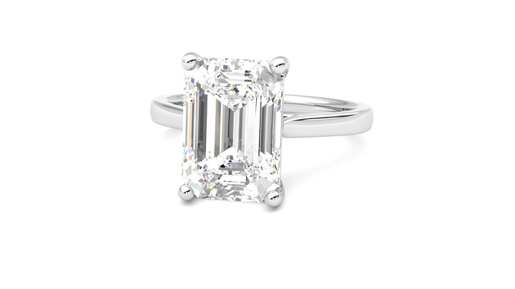Taylor & Hart Hope Emerald Engagement Ring 360 degree image 27