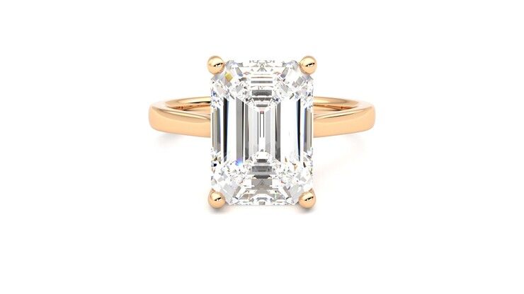 Taylor & Hart Hope Emerald Engagement Ring 360 degree image 0