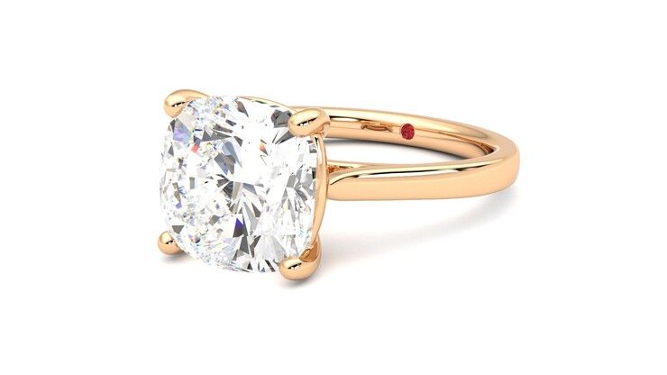 Taylor & Hart Hope Cushion Engagement Ring 360 degree image 25